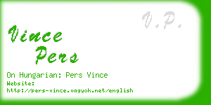 vince pers business card